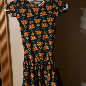Dot Dot Smile Kids Dress with Orange and Green Turkey Dress. Size 3/4